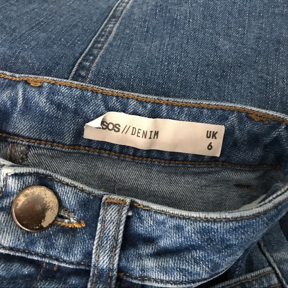 Asos Stretch Denim Jean High Waist Pencil Skirt - Picture 4 of 6